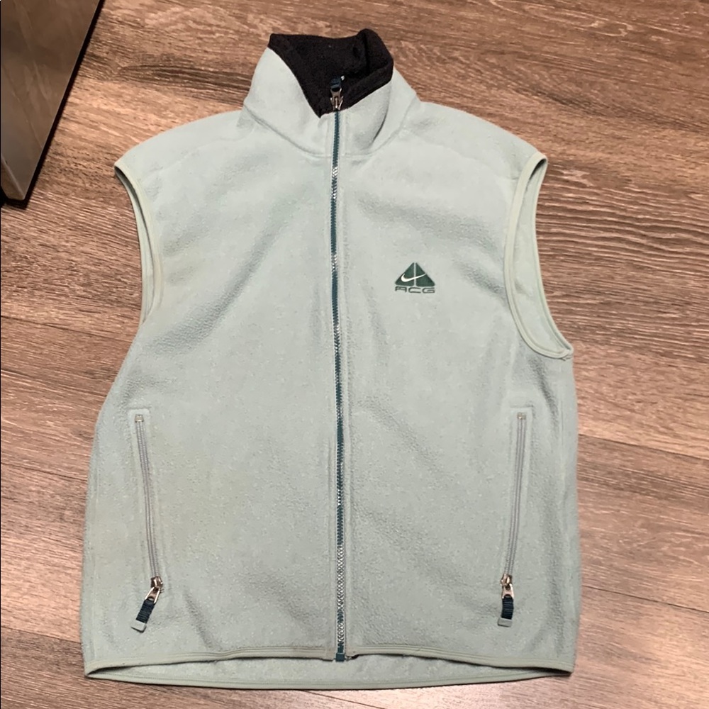 Vintage Nike ACG Light Green Fleece Vest